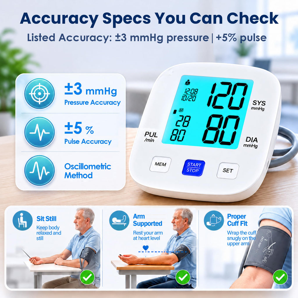 Upper Arm Blood Pressure Monitor with 8.7"-16.5" Cuff V2212