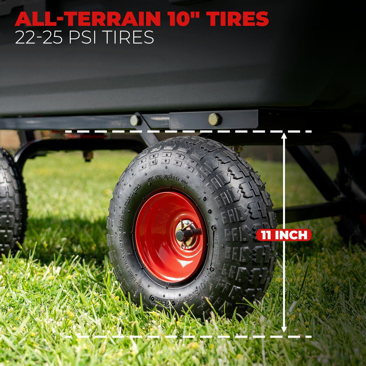 Heavy Duty 2-in-1 Convertible Handle Garden Dump Cart 800-Pound 10" Pneumatic Tires E471182
