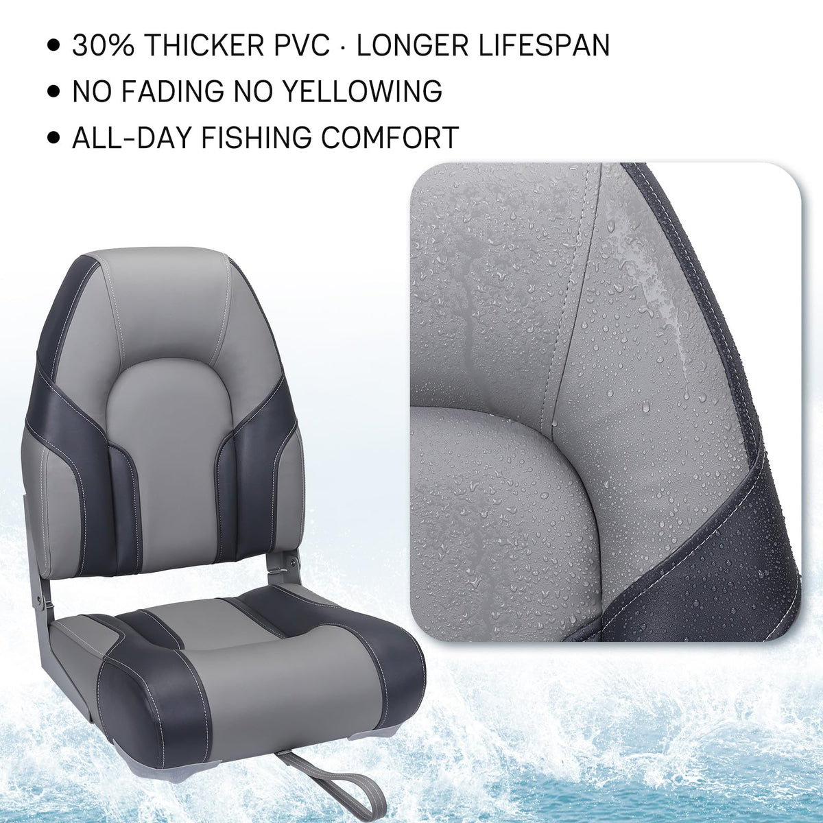 2 Pack High Back Folding Boat Seats E949