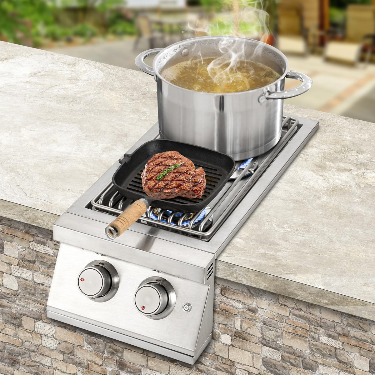 24,000BTU Liquid Propane Double Side Burner V624