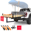 750 Lbs Cap Hitch Mount Truck Bed Extender with Stabilizer & Straps T215362