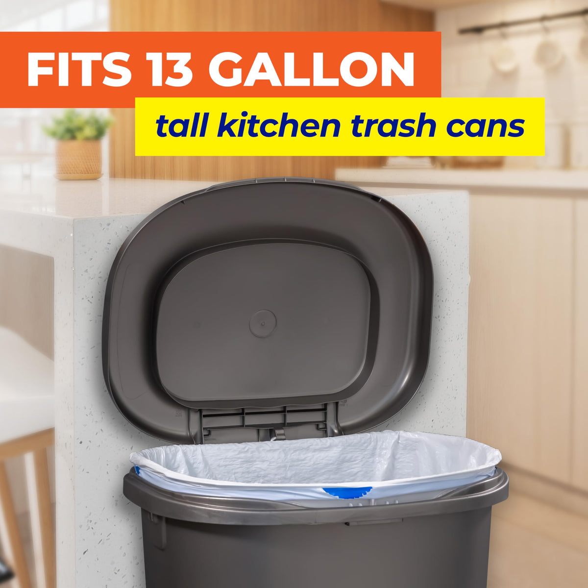 13 Gallon White Unscented Trash Bags 45ct D1242
