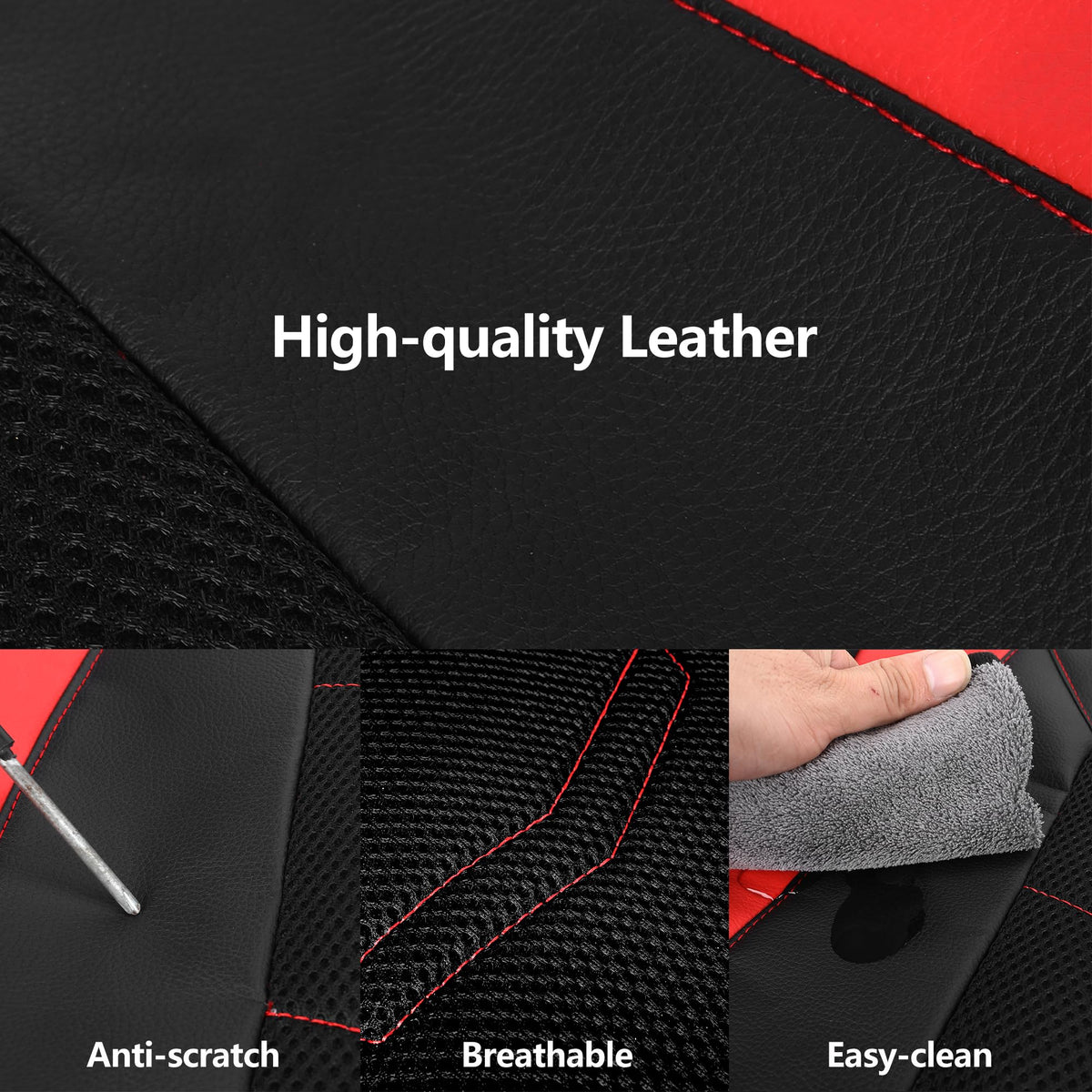 Car Seat Cover Black Red R8014