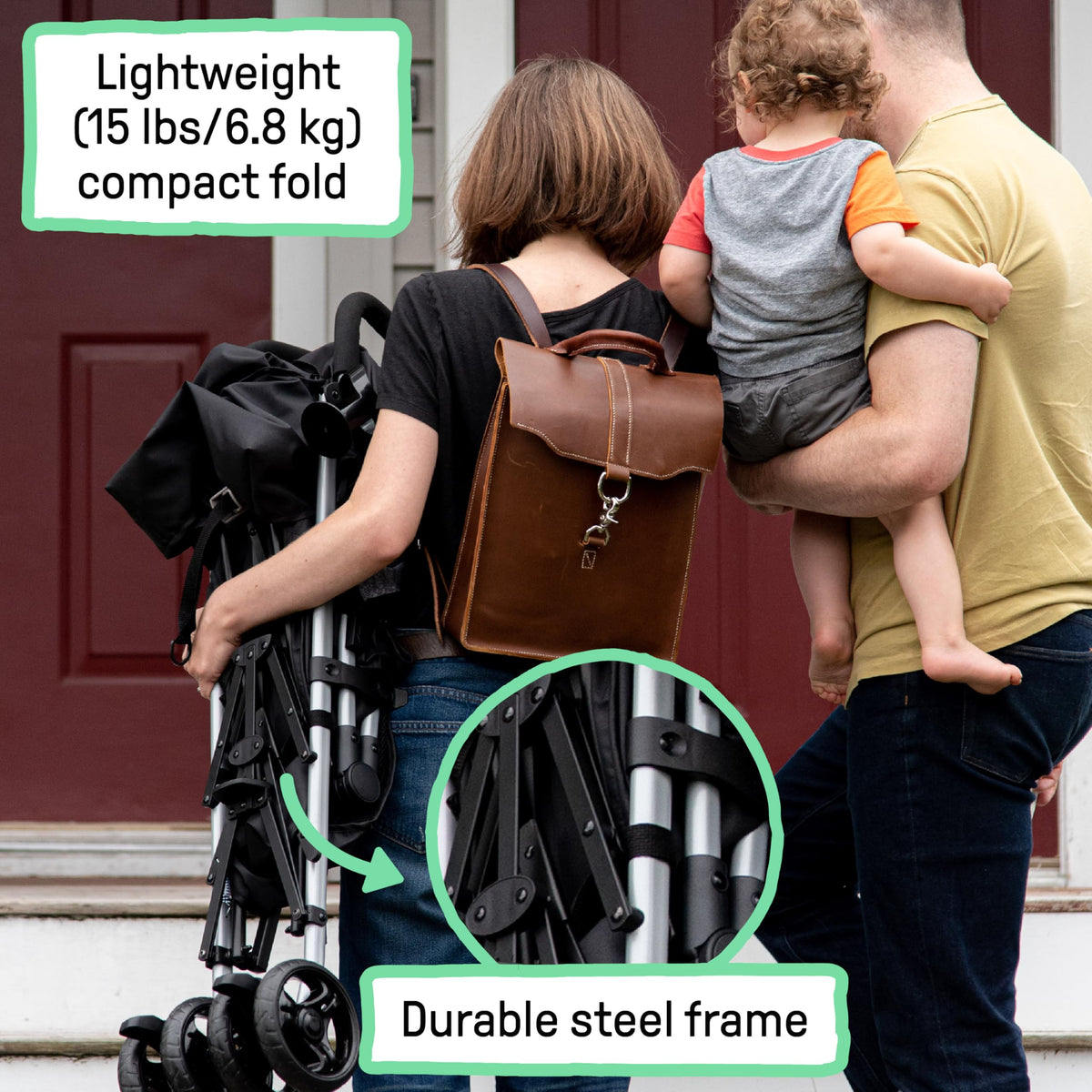 Black & Gray Lightweight Steel Frame Stroller F143912