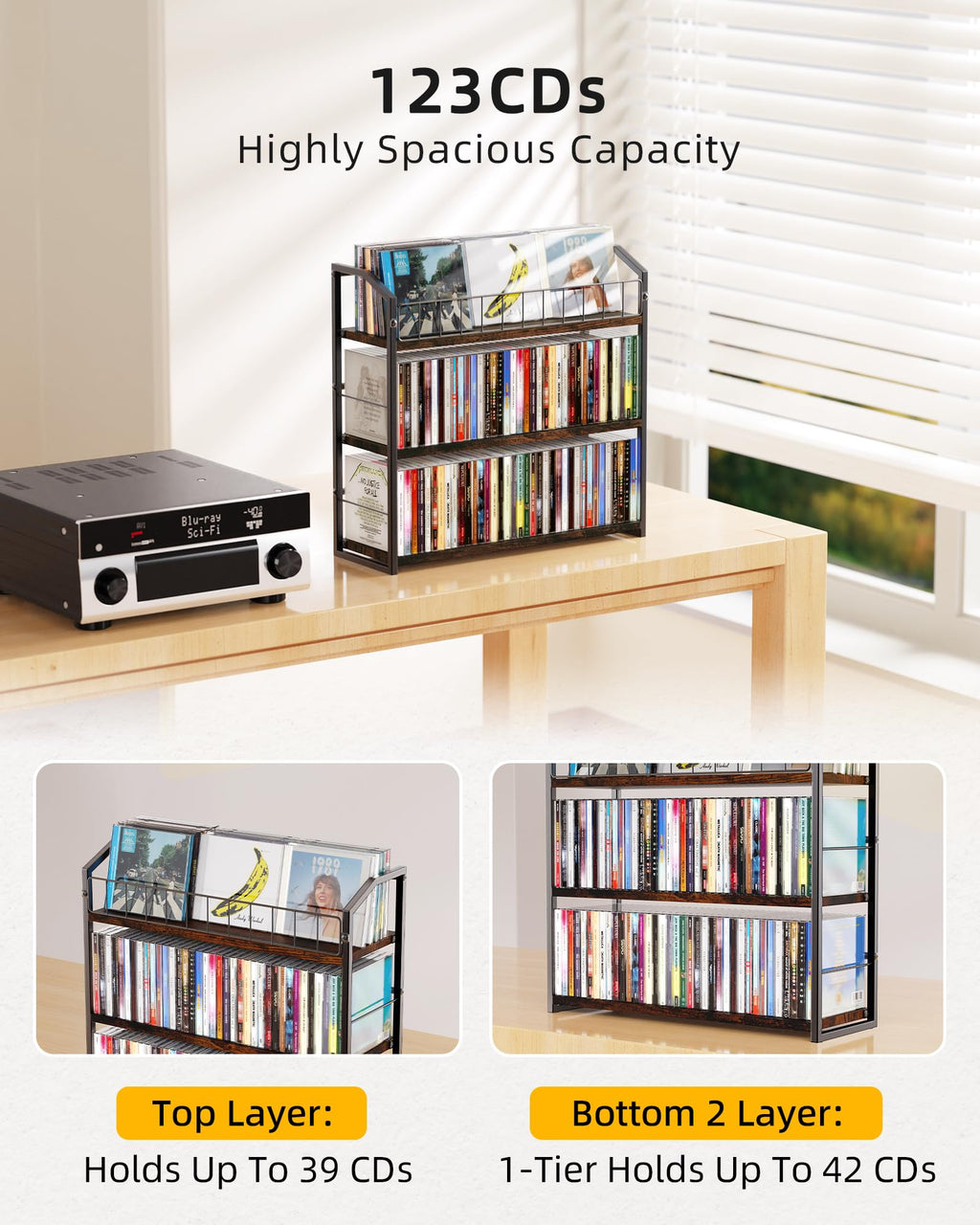 3 Tier CD Storage Rack Holds 123 Cases R24482