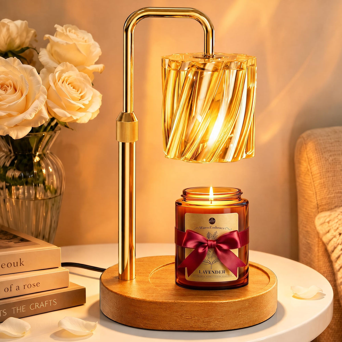 Candle Warmer Lamp Set with Scented Jar Candle & Timer F7748
