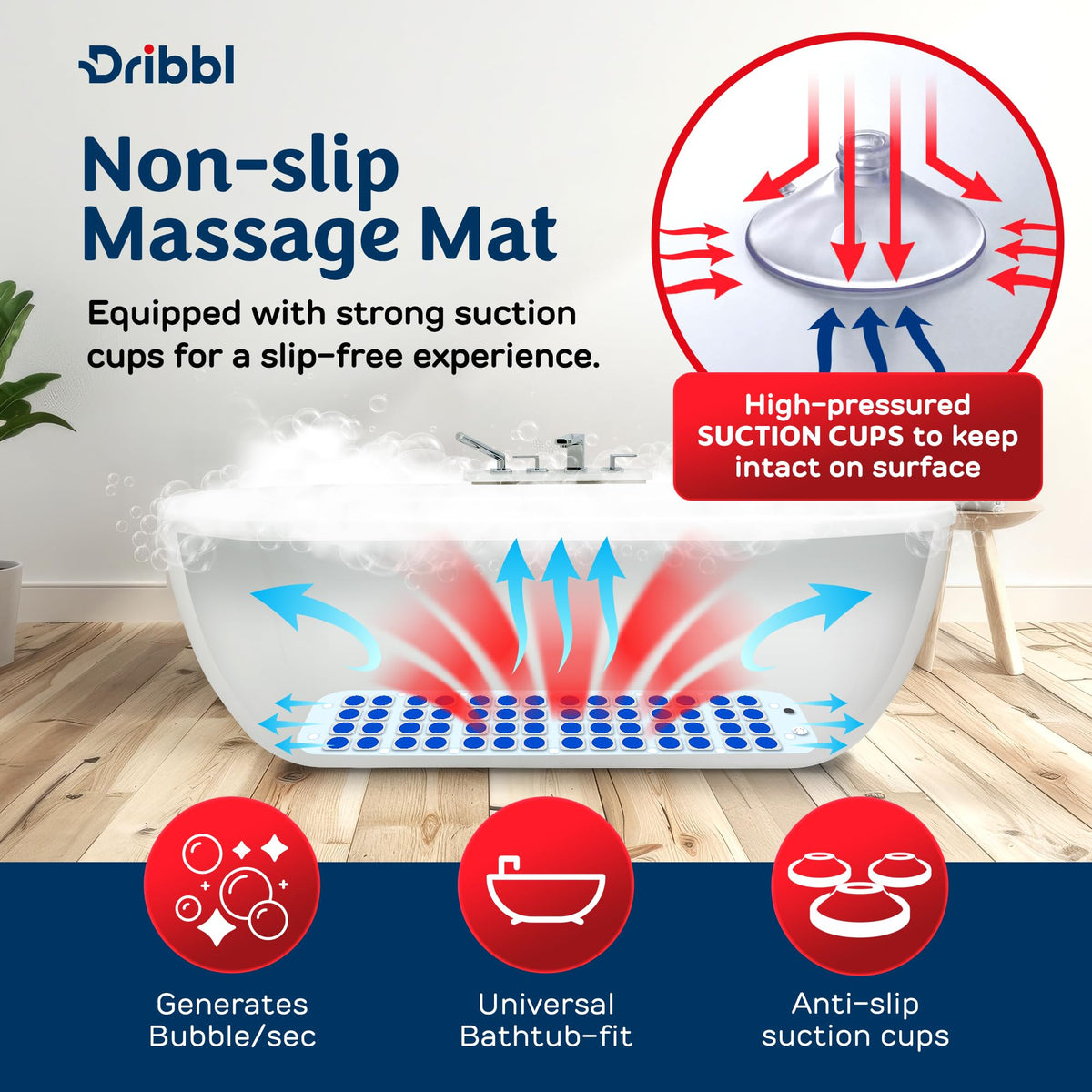 Electric Bubble Massage Bathtub Mat I642947