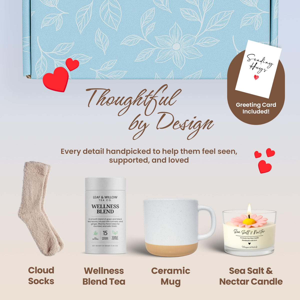 Ceramic Mug Socks Candle Tea Gift Set M33015