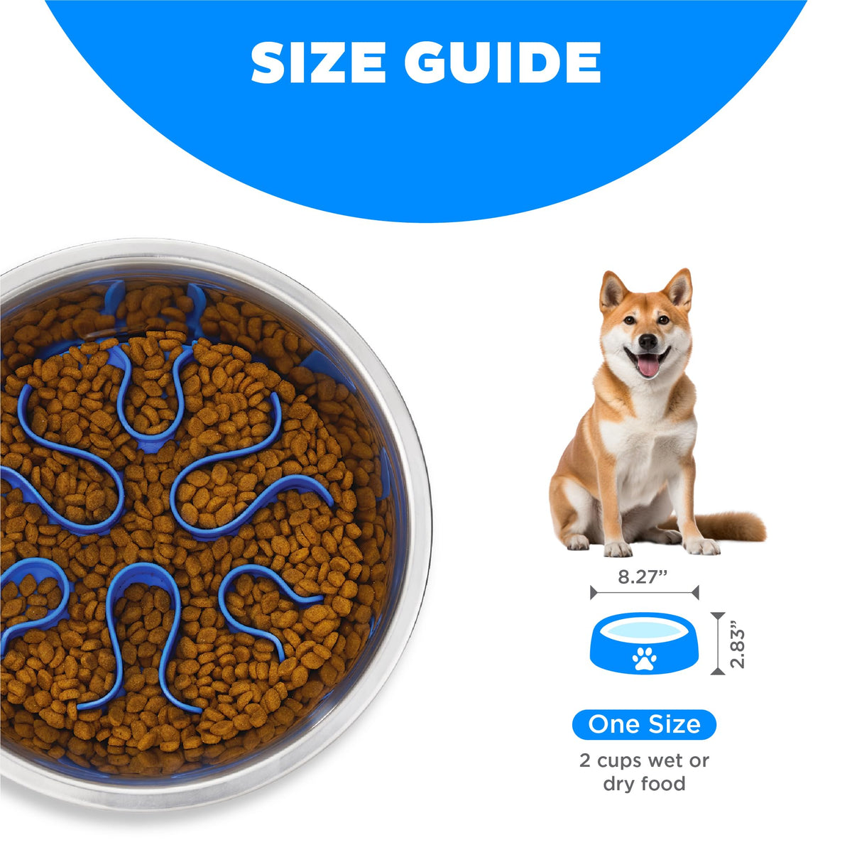 Stainless Steel Slow Feed Dog Bowl Y158
