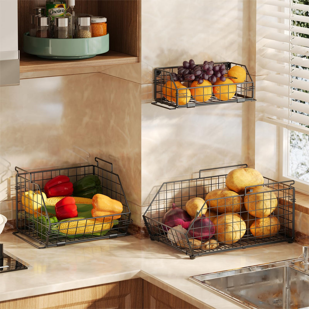3-Tier Stackable Wire Fruit Basket Z3209