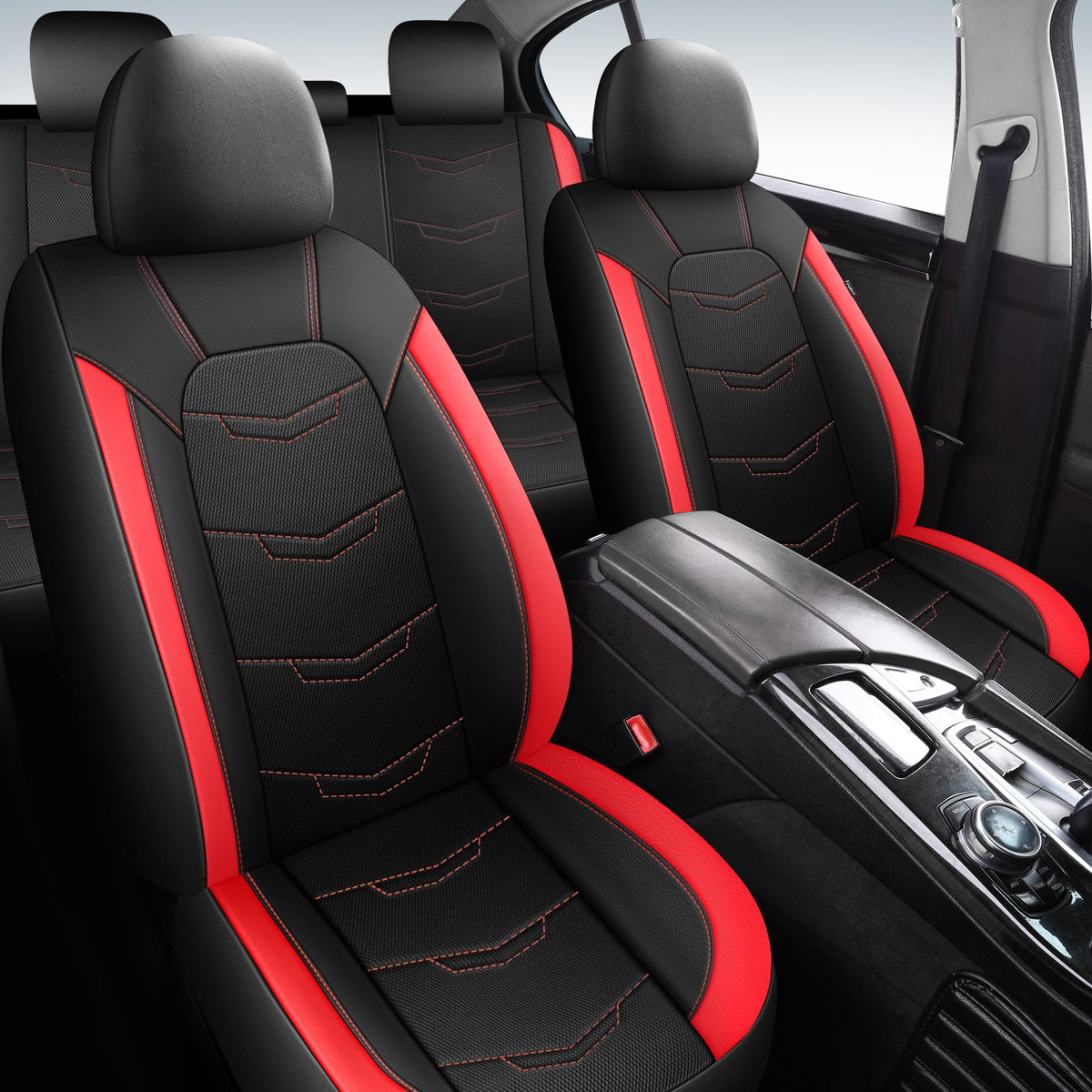 Car Seat Cover Black Red R8014