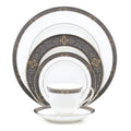 White 5 Piece Dinnerware Set O24506