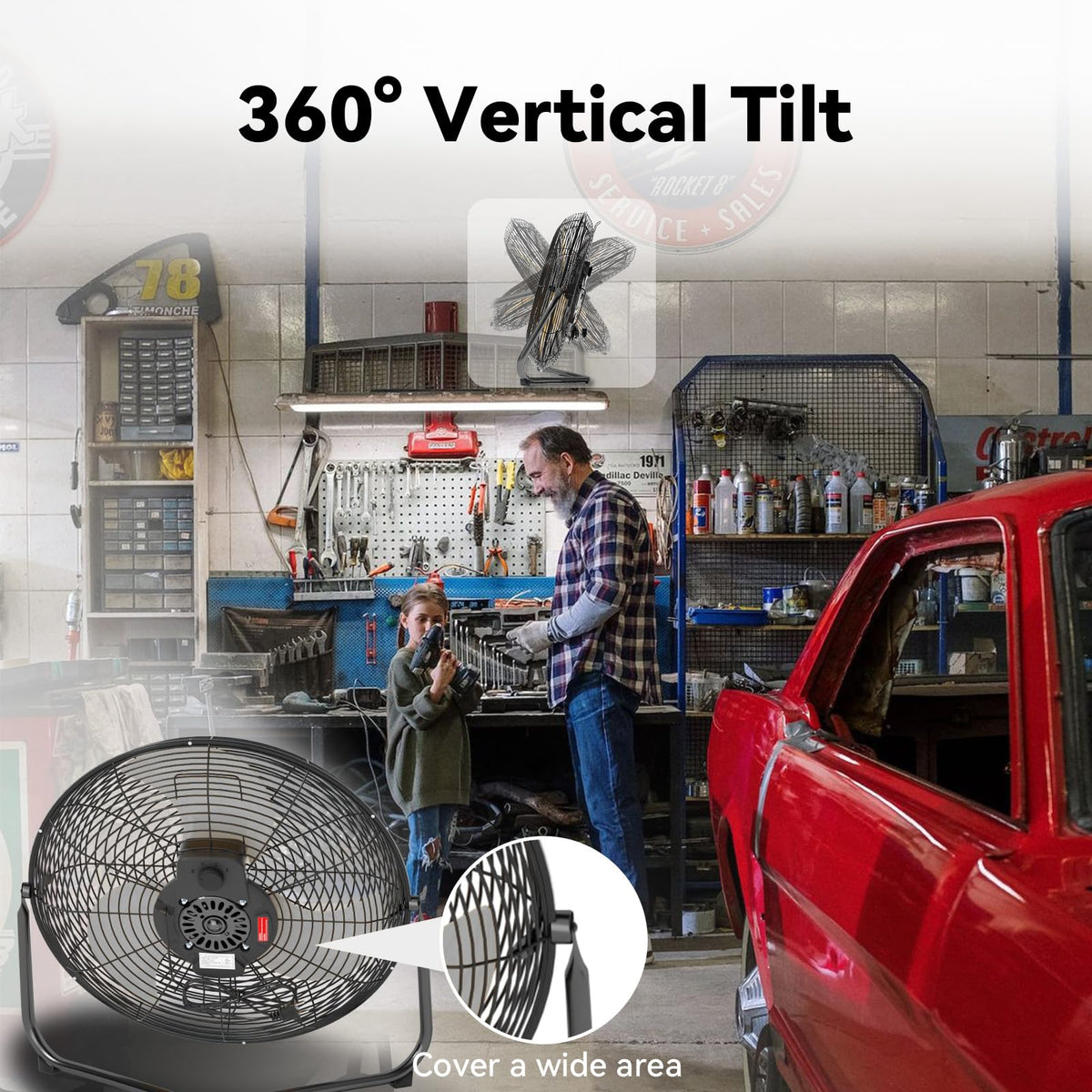 20 Inch 3 Speed 360-Degree Tilt High Velocity Floor Fan T416438