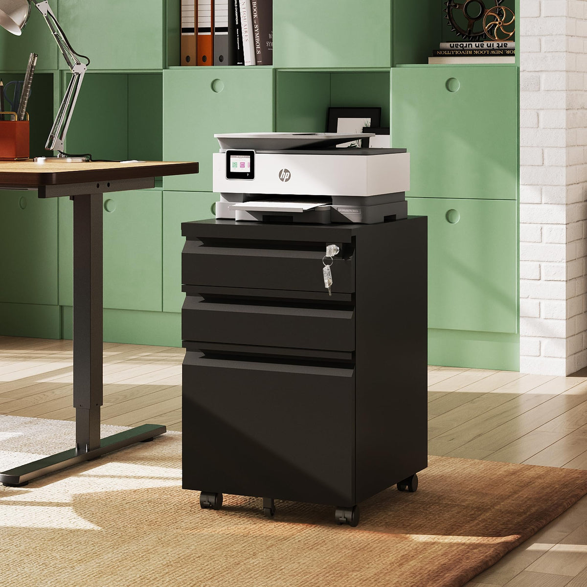 3 Drawer Mobile File Cabinet with Lock Q77543