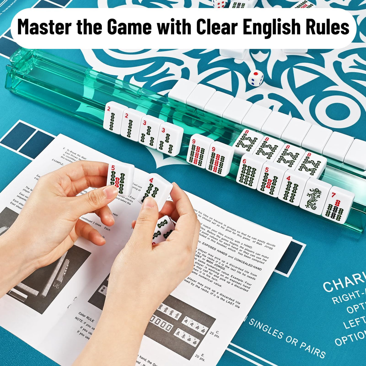 American Mahjong Tile Set 166 White Tiles J1194
