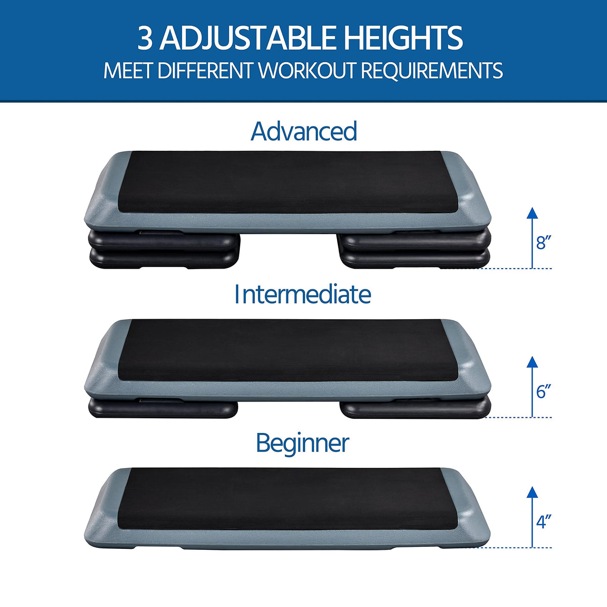 43in 3-Level Adjustable Aerobic Step Platform P361