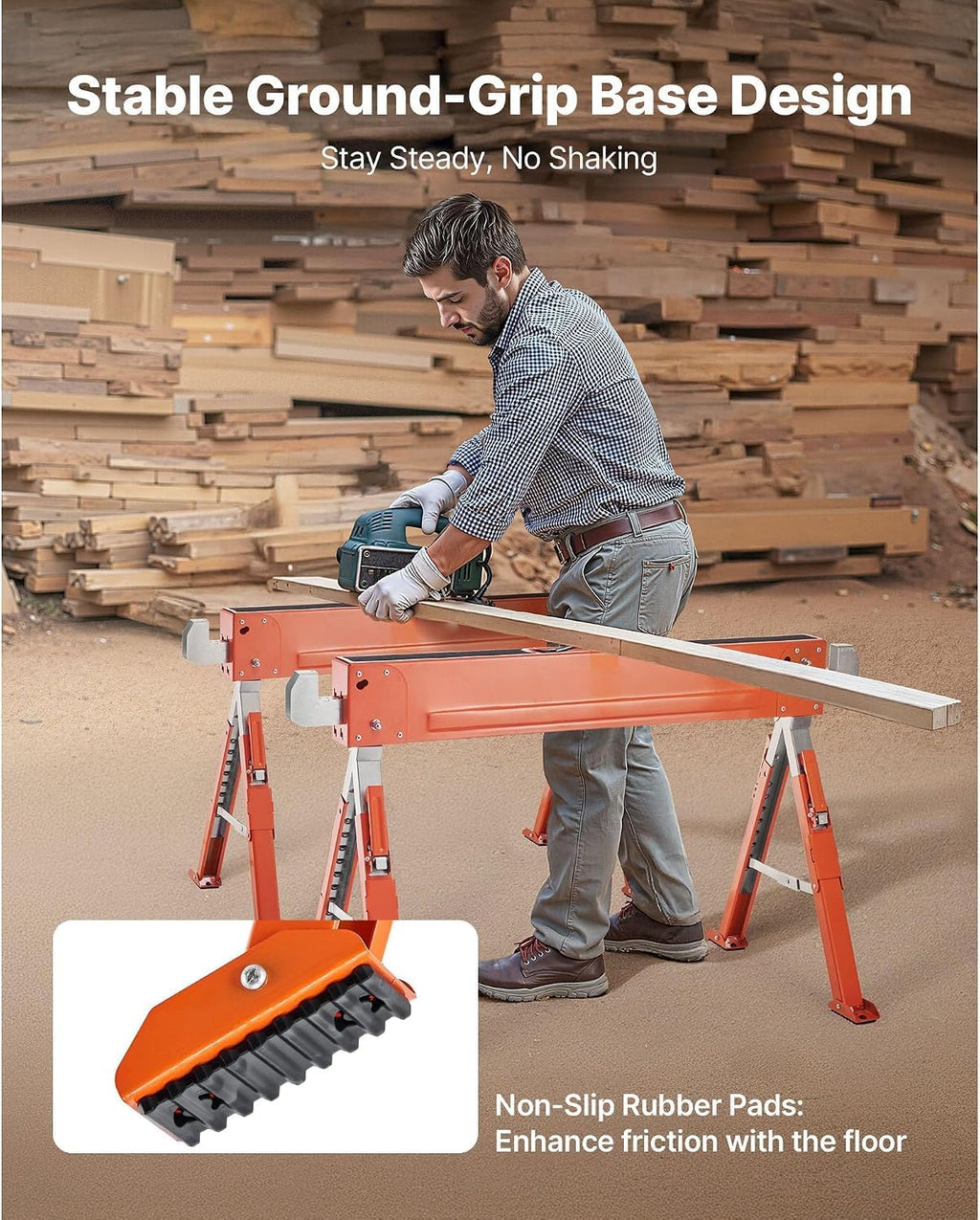 2-Pack Adjustable Folding Saw Horses Z3813
