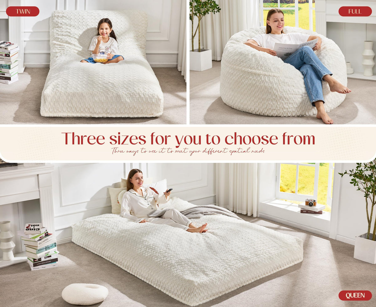 Bean Bag Chair Convertible 3 in 1 Washable Giant G956